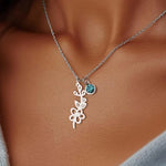 Personalized Birthstone & Birth Flower Necklace
