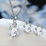 Beautiful Sea Turtle Necklace with Matching Earrings