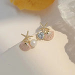 Kust Droom Starfish Pearl Earrings