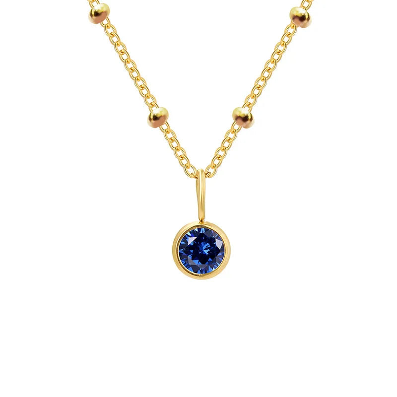 Delicate Birthstone Beaded Necklace