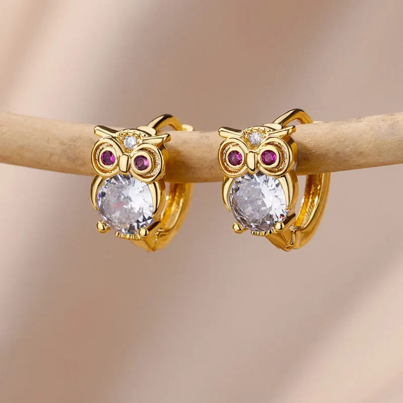 Crystal Dieren Hoop Earrings