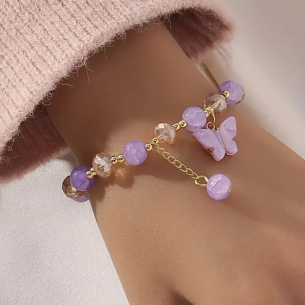 Beautiful Butterfly Beaded Rekarmband