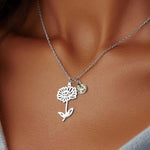 Personalized Birthstone & Birth Flower Necklace