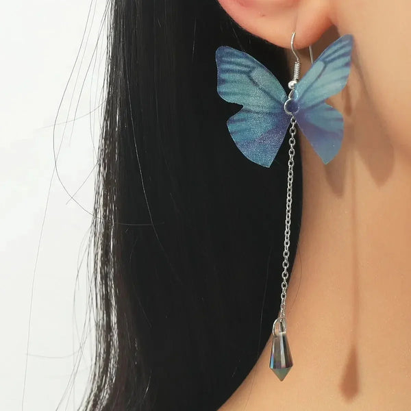 Blue Butterfly Crystal Tasje Earrings
