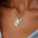 Personalized Birthstone & Birth Flower Necklace