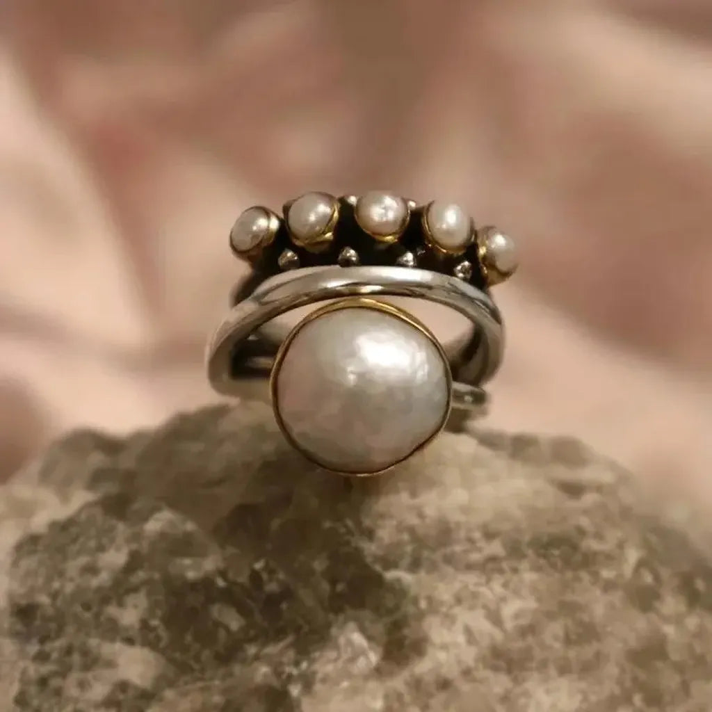Vintage Silver Daisy Crown Ring