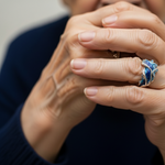 Retro Silver & Gold Ocean Wave Ring