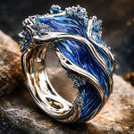 Retro Silver & Gold Ocean Wave Ring