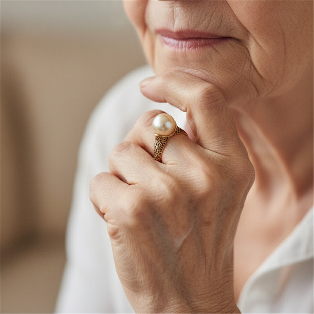 Vintage Golden Pearl Ring