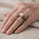 Vintage Golden Pearl Ring