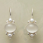 Vintage White Crystal Daisy Earrings
