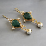 Vintage Ruby & Pearl Earrings