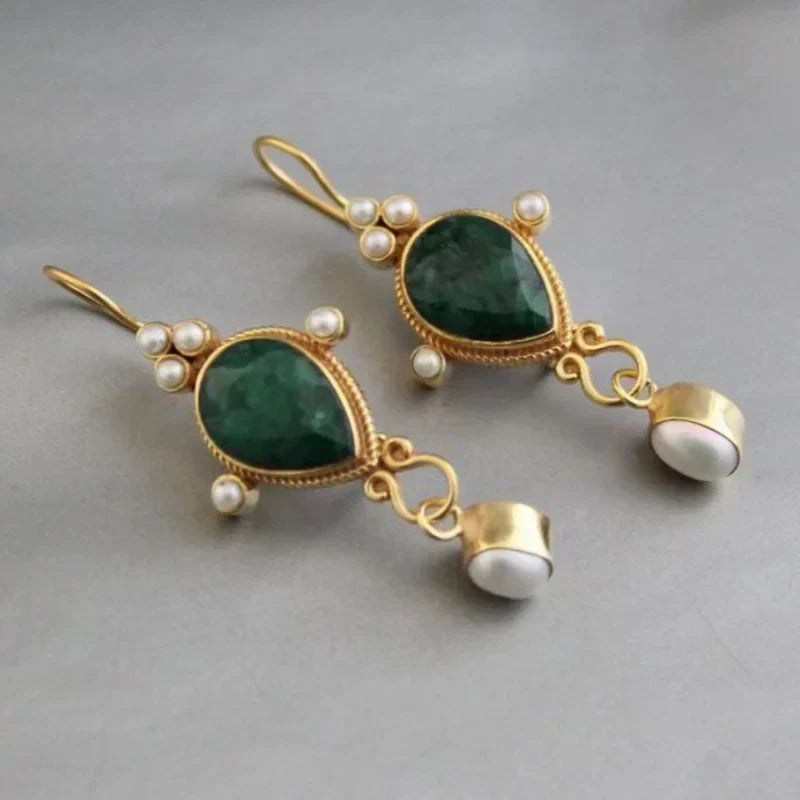 Vintage Ruby & Pearl Earrings