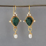 Vintage Ruby & Pearl Earrings