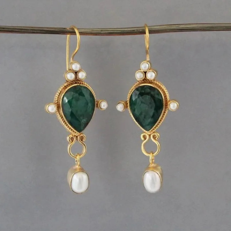 Vintage Ruby & Pearl Earrings