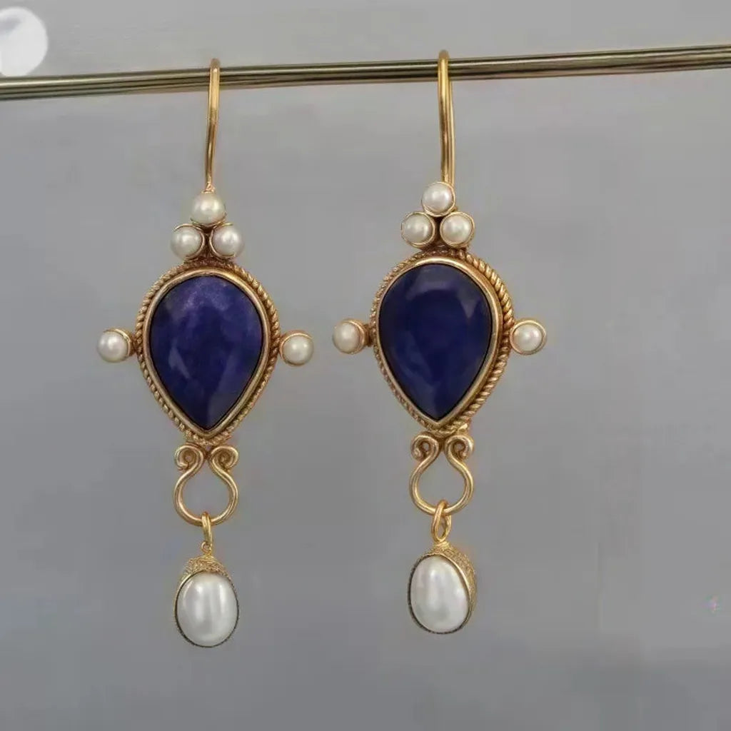 Vintage Ruby & Pearl Earrings