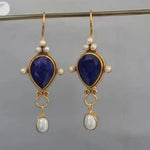 Vintage Ruby & Pearl Earrings
