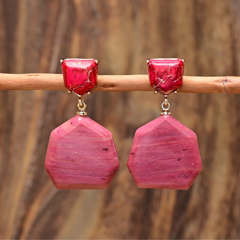 Keizer Rhodochrosite Drop Earrings