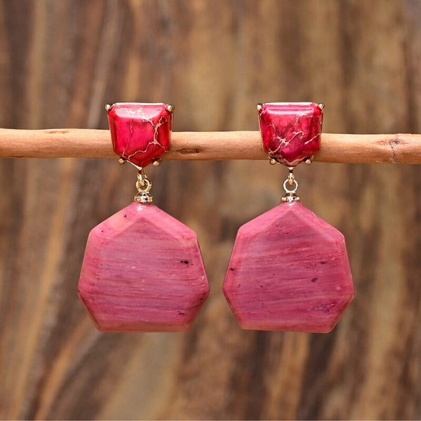 Keizer Rhodochrosite Drop Earrings