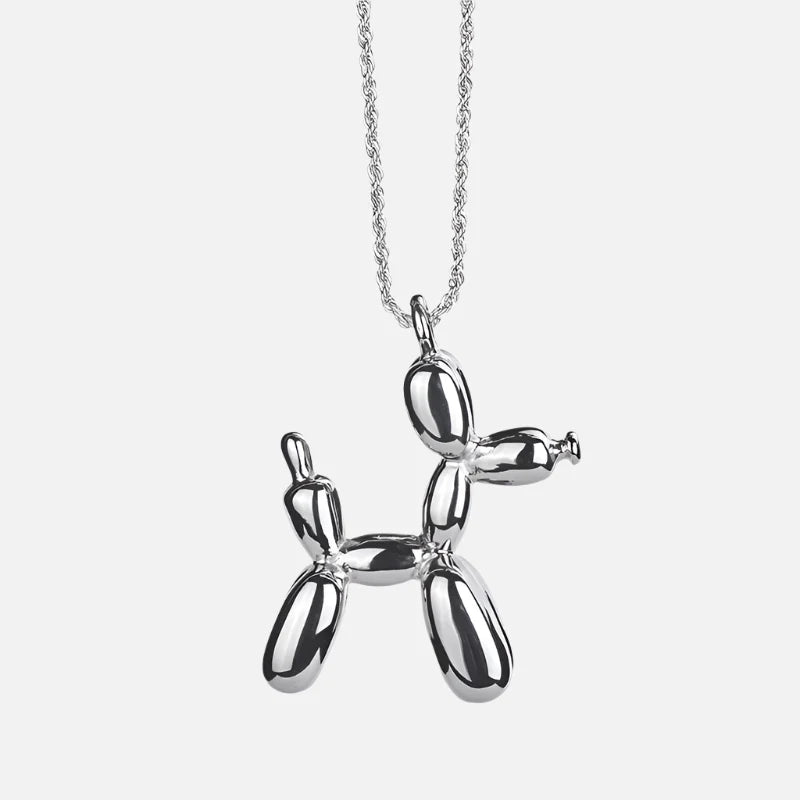 Gold Balloon Dog Pendant Necklace