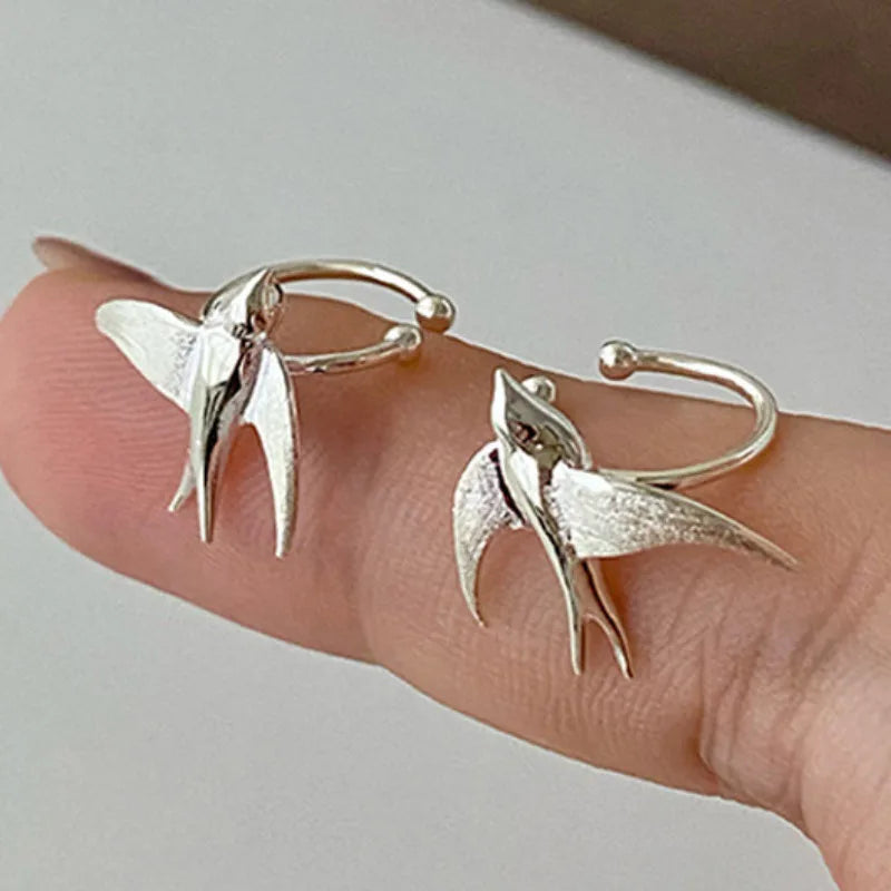 Beautiful Silver Zwaluwnest Clip-On Earrings