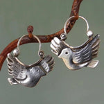 Boho Vogel-Inspiratie Drop Earrings – Zilverkleurig