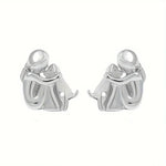 Silver & Gold Two-Tone Huggie Earrings