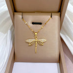 Crystal Dragonfly Pendant — Transformation & Beauty