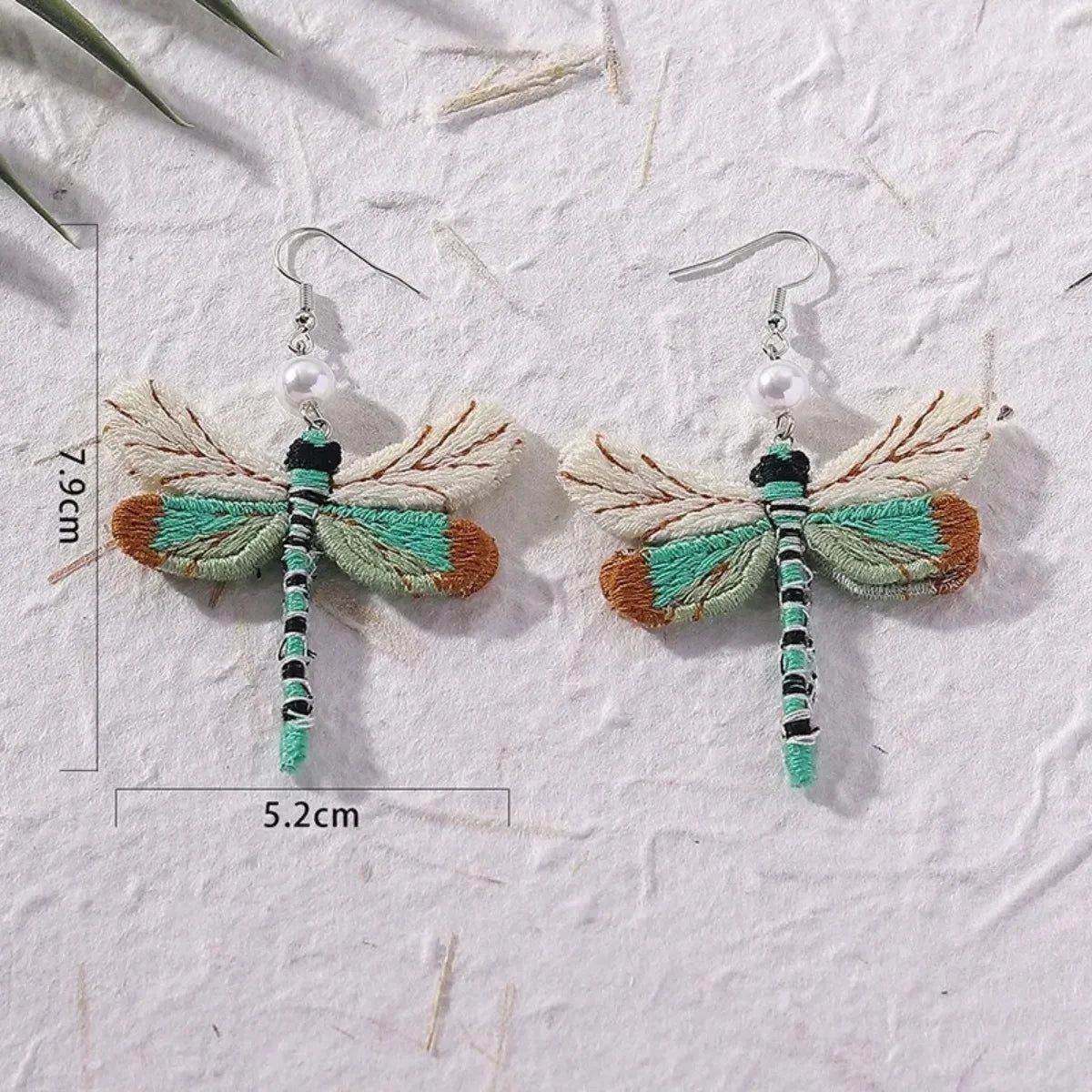 Bohemian Geborduurde Dragonfly Earrings