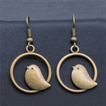 Vintage Vogel Charms Drop Earrings – Handmade Boho Jewelry