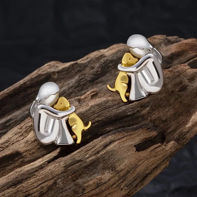 Silver & Gold Two-Tone Huggie Earrings