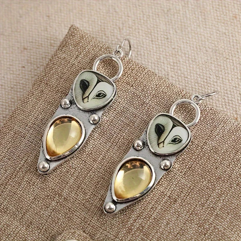 Boho Owl Drop Earrings - Nikkelvrij for Gevoelige Oren