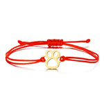 Paw Print Koord Bracelet – Verstelbaar Black & Rood Design