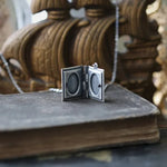 Vintage Cat Book Pendant Necklace — Turning Page Design