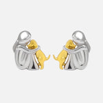 Silver & Gold Two-Tone Huggie Earrings