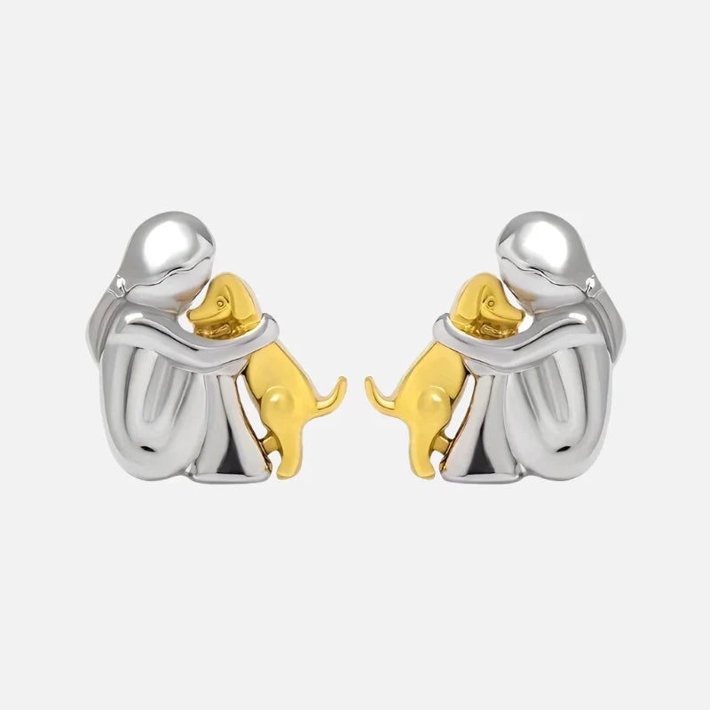 Silver & Gold Two-Tone Huggie Earrings