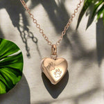 Pet Memorial Urn Necklace — Heart Paw Pendant