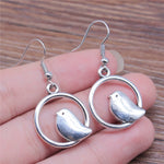 Vintage Vogel Charms Drop Earrings – Handmade Boho Jewelry