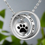 “Forever in My Heart” Stainless Steel Paw Urn Pendant