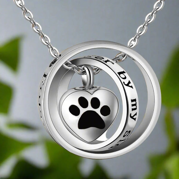 “Forever in My Heart” Stainless Steel Paw Urn Pendant