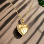 Pet Memorial Urn Necklace — Heart Paw Pendant