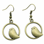 Vintage Vogel Charms Drop Earrings – Handmade Boho Jewelry