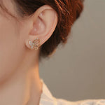 Elegant Zirconia Butterfly Stud Earrings