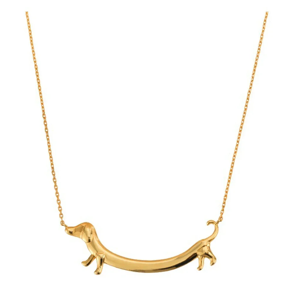 Gold Dachshund Necklace