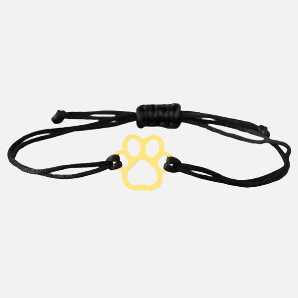 Paw Print Koord Bracelet – Verstelbaar Black & Rood Design