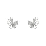 Elegant Zirconia Butterfly Stud Earrings