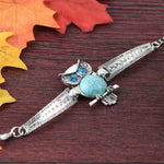Vintage Owl Turquoise Bedelarmband