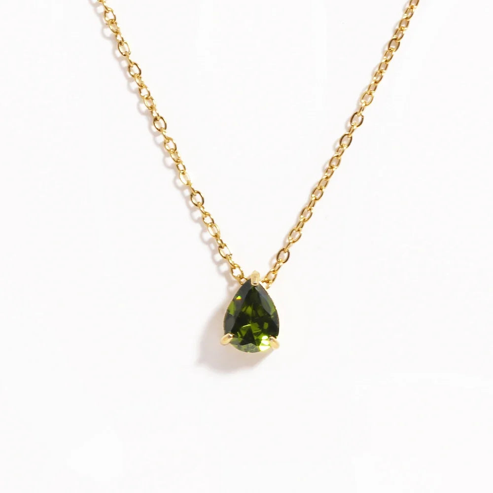 Crystal Drop Birthstone Necklace
