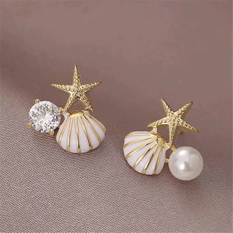 Kust Droom Starfish Pearl Earrings