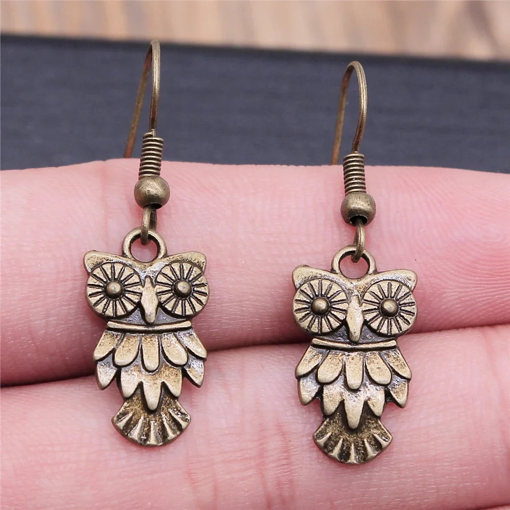 Vintage Owl Bohemian Drop Earrings